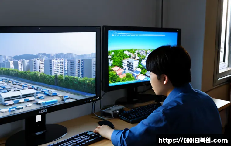 효자동 CRITICAL_PROCESS_DIED - Photorealistic IT support workstation in a quiet Hyogja-dong apartment office, dual monitors showing...