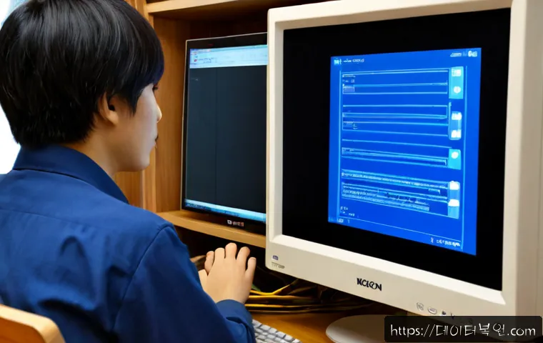 관훈동 STATUS_KERNEL_EXECUTION_ERROR - Photorealistic remote-support workstation in a quiet historic arts district, desktop monitor showing...