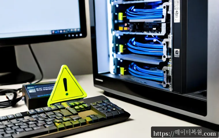신창동 a disk read error occurred - Photorealistic desktop support workspace in a compact apartment office, a modern tower PC paused at ...