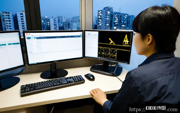 삼전동 VENDOR_DEFINED_ERROR - Photorealistic remote-support workstation in a compact Samjeon-dong apartment office, dual monitors ...