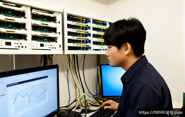 낙성대동 네트워크구축 설정 및 세팅오류해결 - Photorealistic IT technician configuring a compact office network in Nakseongdae-dong, neatly organi...