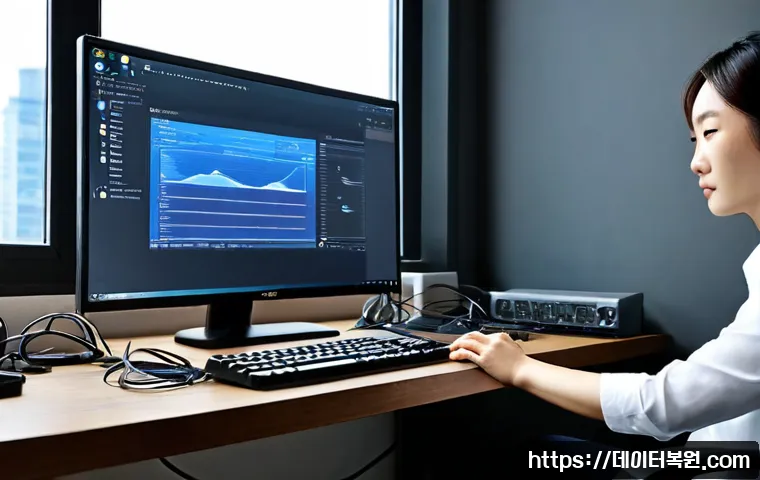 초동 윈도우10 windows10 재설치 포맷  초기화 - Photorealistic home office workstation during a Windows 10 reset, desktop tower connected to a monit...
