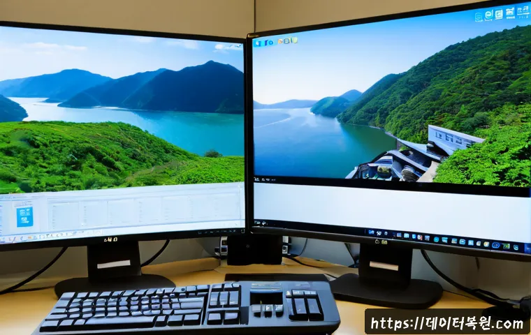 동작구 STATUS_KERNEL_MODULE_ACCESS_DENIED - Photorealistic IT support workstation in a modern Dongjak-gu office, dual monitors showing a clean a...