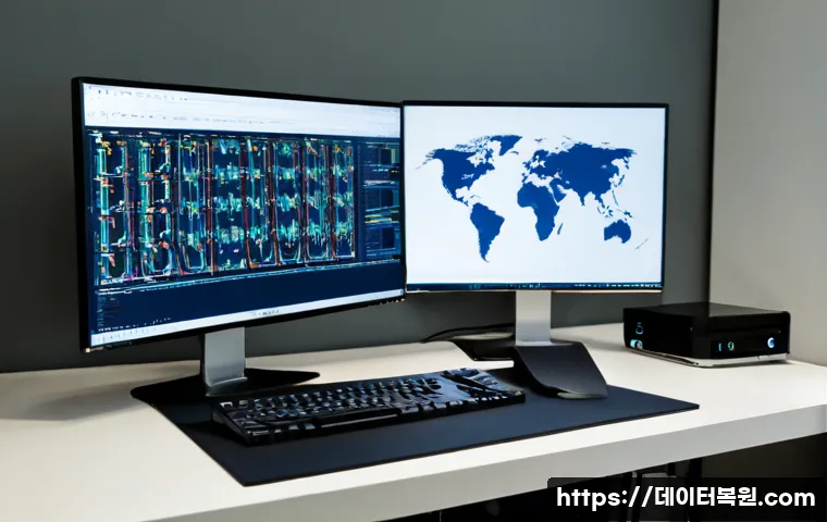 중대동 ATTEMPTED_EXECUTE_OF_NOEXECUTE_MEMORY - Photorealistic cybersecurity analyst workstation in a modern office near a quiet Korean suburban dis...