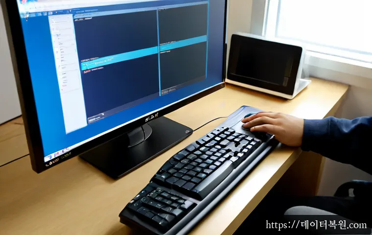 서빙고동 ubuntu재설치 포맷  초기화 - Photorealistic remote-support workstation in a quiet Seobinggo-dong apartment, desktop monitor showi...