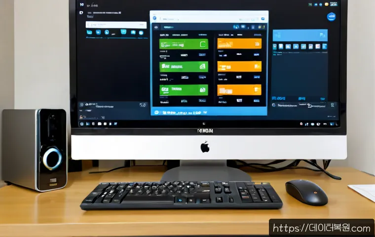 교남동 해놀로지 xpenology 구축 - Photorealistic compact home office in Gyonnam-dong, a quiet desktop NAS server with multiple drive b...