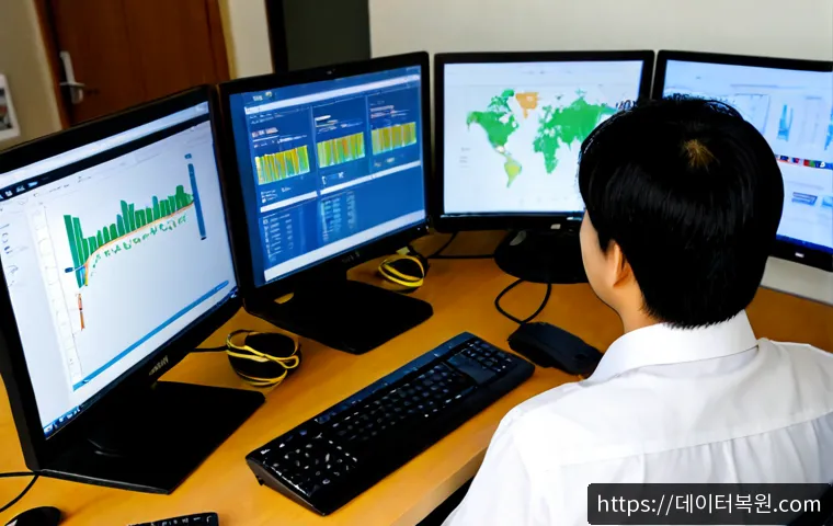 망우동 케이블연결확인 - Photorealistic remote IT support workstation in a compact Mangwoo-dong apartment office, technician ...