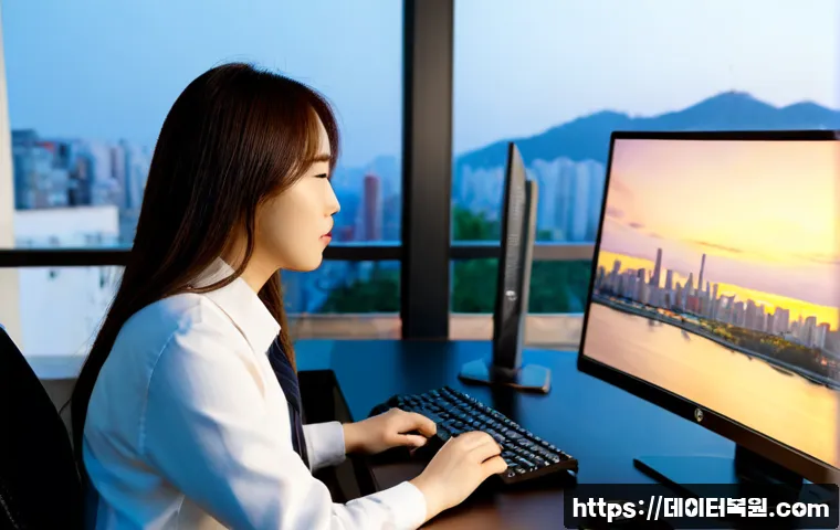 탄현동 STATUS_DEVICE_NOT_READY - Photorealistic IT support workstation in a modern Tanhyeon-dong apartment office, technician reconne...