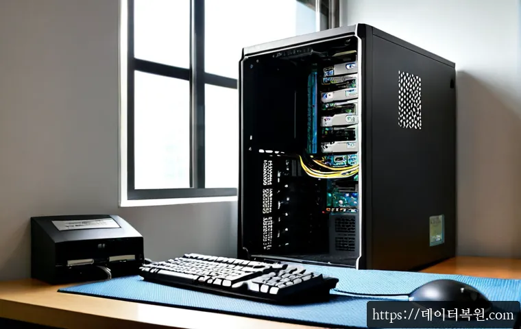 경기광주 a disk read error occurred - Photorealistic IT support workstation in Gwangju, Gyeonggi Province, a desktop computer paused at a ...