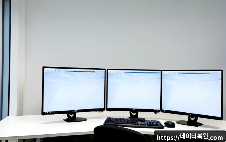 선유동 STATUS_EXECUTION_TIMEOUT - Photorealistic remote-support workstation in a modern Seoul office near a riverside park district, I...
