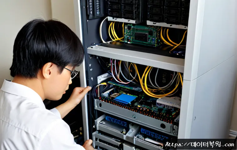 중학동 파워조립 및 교체수리 - Photorealistic PC repair workstation in a compact Jung-hak-dong office, technician installing a new ...
