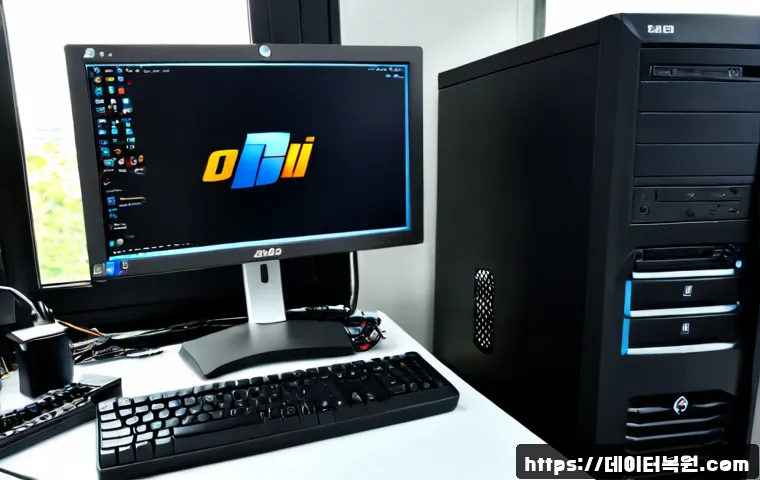 신설동 부팅불가 - Photorealistic PC repair workstation in a compact Sinseol-dong office, technician reseating RAM insi...