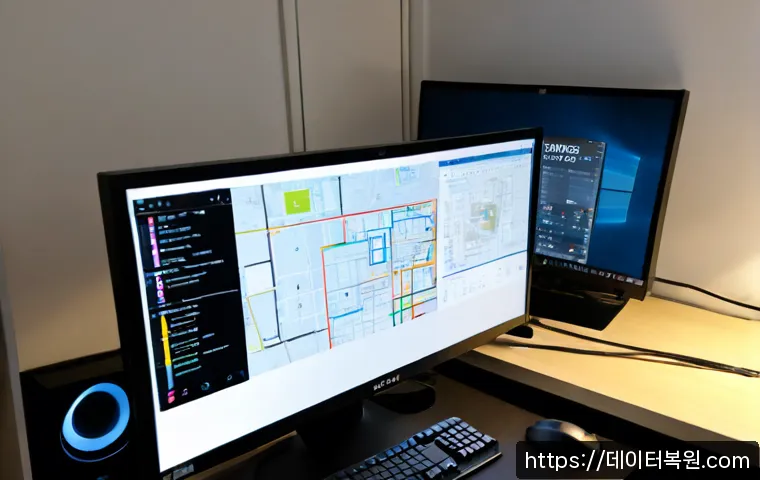 수궁동 중고컴퓨터 pc 출장판매설치 - Photorealistic home office installation in a compact Seoul apartment, technician carefully connectin...