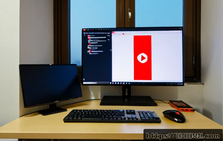 행당동 STATUS_FILE_WRITE_FAILURE - Photorealistic remote support workstation in a compact Haengdang-dong apartment, dual monitors showi...