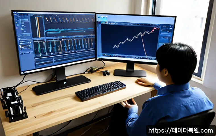 서림동 THREAD_TERMINATION_PORT - Photorealistic remote-support workstation in a compact Seorim-dong apartment office, dual monitors d...