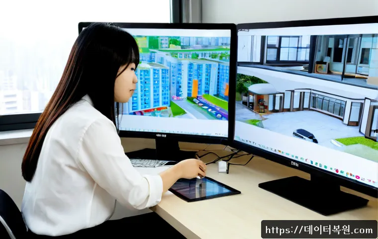 화양동 STATUS_IMAGE_INVALID - Photorealistic compact architectural workstation in Hwayang-dong, Seoul, an urban planner reviewing ...