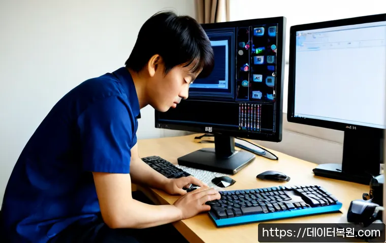 홍파동 컴퓨터 desktop 출장방문수리점 - Photorealistic desktop computer onsite repair in a compact Hongpa-dong apartment workspace, technici...