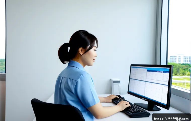 개화동 STATUS_IMAGE_NOT_FOUND - Photorealistic remote IT support specialist at a clean dual-monitor workstation, reviewing a detaile...