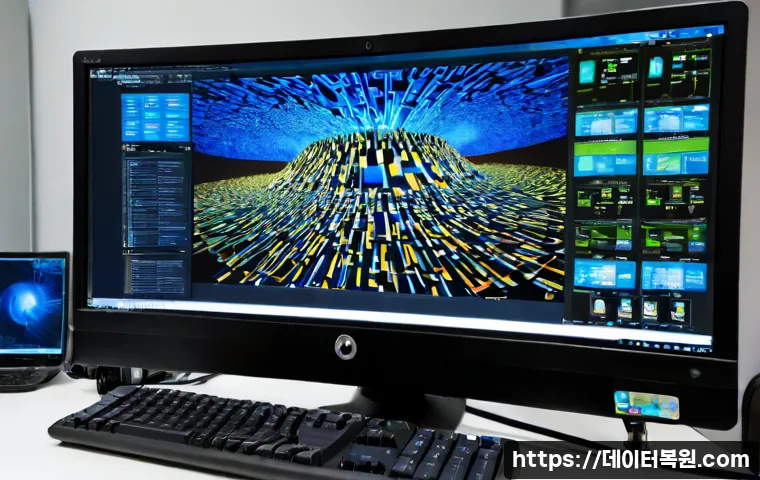 능동 SYSTEM_THREAD_EXCEPTION_NOT_HANDLED - Photorealistic IT support workstation in a modern Seoul office, technician actively diagnosing a des...