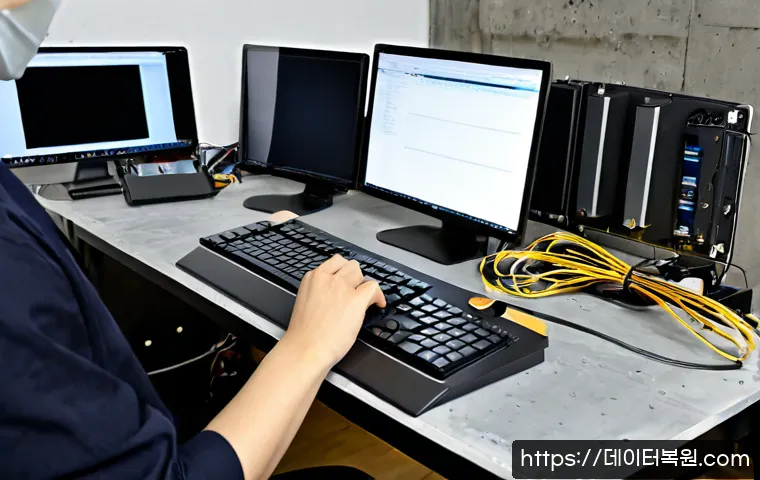 성수동 macosX재설치 포맷  초기화 - Photorealistic remote-support workstation in a Seongsu-dong inspired industrial loft office, slim si...