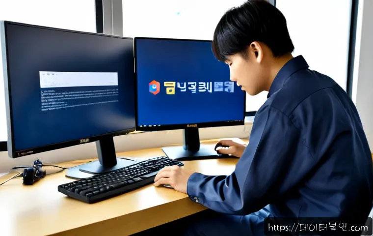 공덕동 윈도우10 windows10 재설치 포맷 초기화 - Photorealistic IT technician reinstalling Windows on a clean desktop workstation in a compact Gongde...