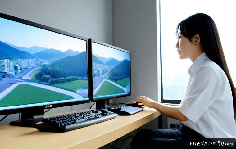 쌍령동 SESSION3_INITIALIZATION_FAILED - Photorealistic IT support workstation in a modern office near a quiet Korean suburban district, dual...