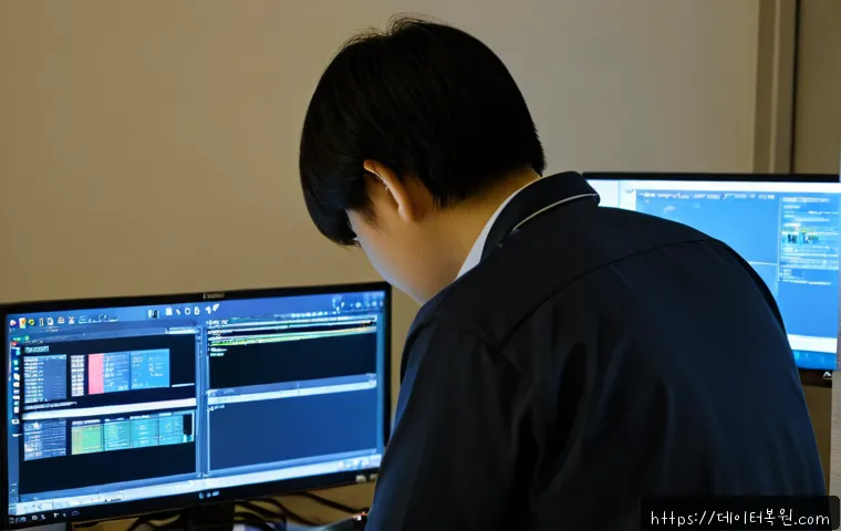 자양동 DRIVER_IRQL_NOT_LESS_OR_EQUAL - Photorealistic remote IT support workstation in Jayang-dong, Seoul, dual monitors showing a clean ab...