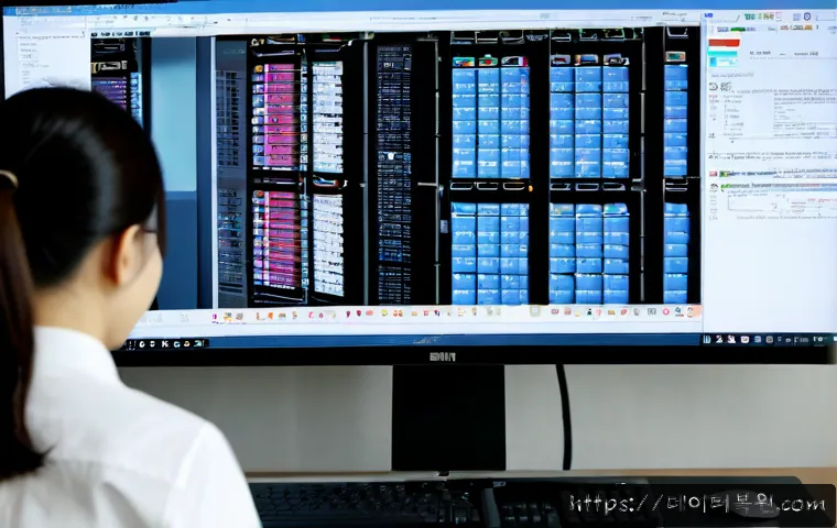 강일동 PFN_LIST_CORRUPT - Photorealistic IT support workstation in a modern Gangil-dong apartment office, dual monitors showin...