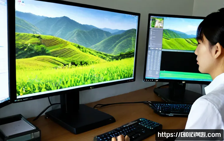 도척면 STATUS_INVALID_IMAGE_FORMAT - Photorealistic remote-support workstation in a quiet semi-rural Korean office, desktop monitor displ...