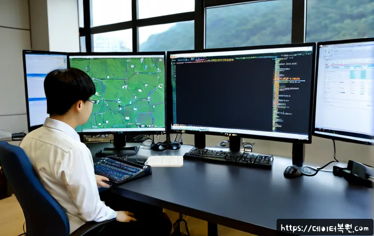 영등포구 DRIVER_CAUGHT_MODIFYING_FREED_POOL - Photorealistic IT support workstation in Yeongdeungpo, Seoul, developer caught during a memory debug...
