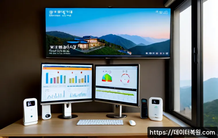 목현동 USER_MODE_HEALTH_MONITOR - Photorealistic remote health-monitoring workstation in a compact apartment near a quiet hillside nei...