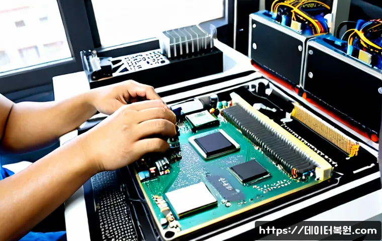 고척동 cpu조립 및 교체수리 - Photorealistic desktop CPU assembly on a clean repair bench in a compact Gocheok-dong computer works...
