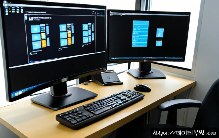 온수동 STATUS_IMAGE_NOT_FOUND - Photorealistic remote IT support workstation in a compact office near a quiet residential-industrial...