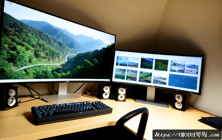 산림동 STATUS_CONTROL_C_EXIT - Photorealistic remote-support workstation in a compact hillside office near a quiet Korean residenti...