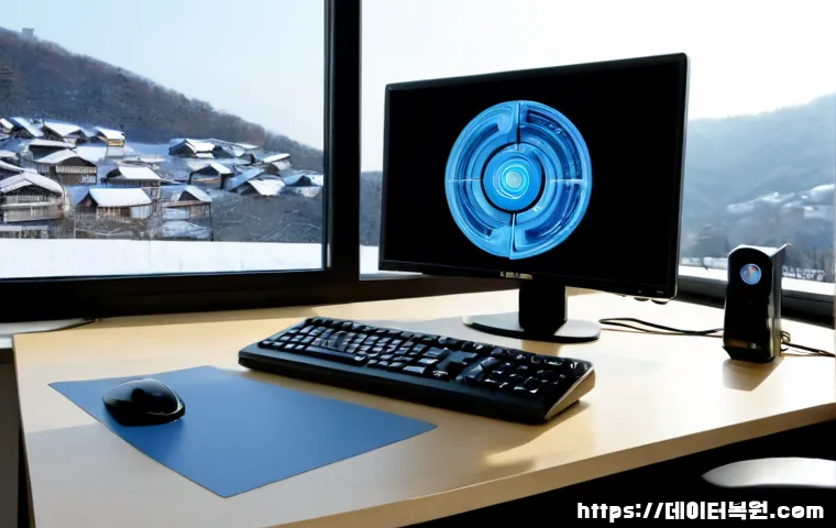 흑석동 THREAD_STUCK_IN_DEVICE_DRIVER - Photorealistic remote-support workstation in a compact Heukseok-dong apartment office, desktop monit...