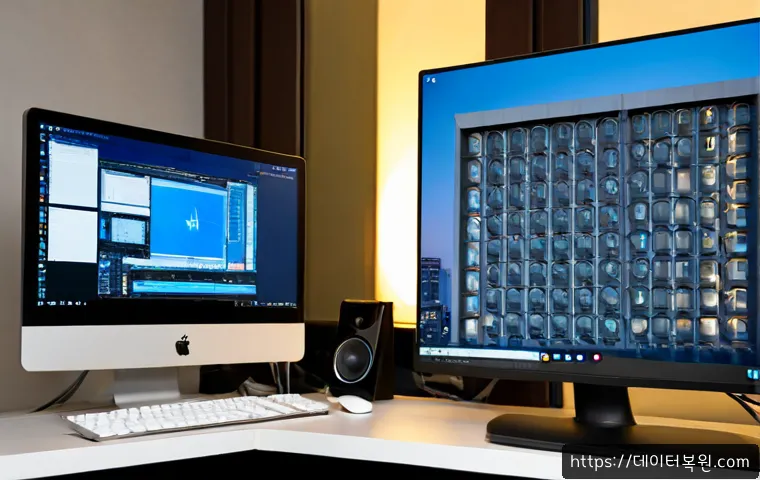 군자동 팬돌다 멈춤 - Photorealistic remote IT support workstation in a compact Seoul apartment near Gunja-dong, a desktop...