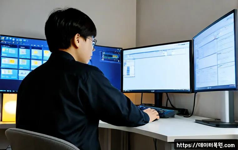 번동 CRITICAL_OBJECT_TERMINATION - Photorealistic remote-support workstation in a compact Beon-dong apartment office, technician viewin...