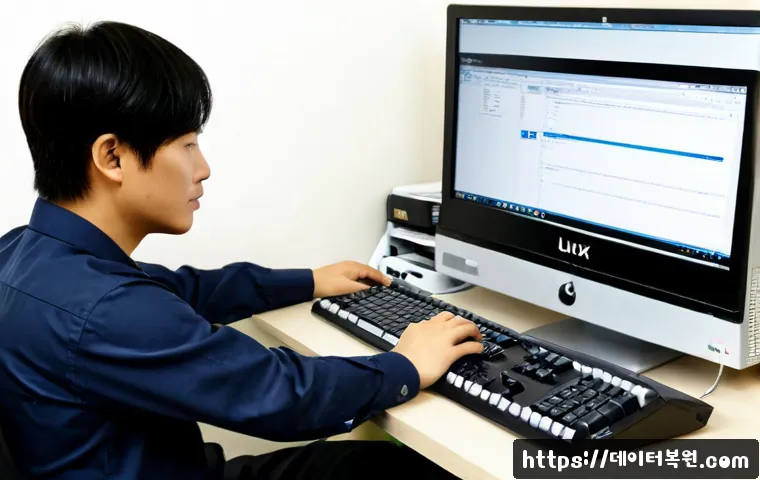 우장산 linux재설치 포맷  초기화 - Photorealistic PC support workstation in a quiet Ujangsan neighborhood office, technician reinstalli...