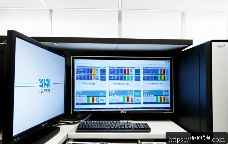 장안동 server출장방문수리점 - Photorealistic onsite server repair inside a compact Jang-an-dong office, technician connecting diag...