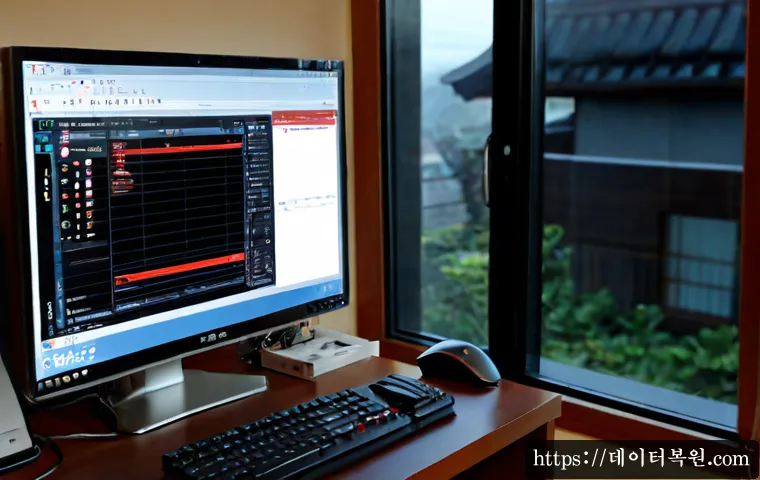 설문동 STATUS_INVALID_PARAMETER - Photorealistic remote-support workstation in a quiet suburban Korean home office, desktop monitor sh...