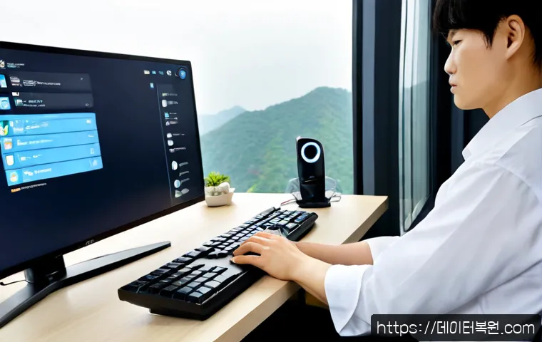 성산동 all boot options are tried - Photorealistic remote-support workstation in Seongsan-dong, Seoul, frustrated technician viewing a d...