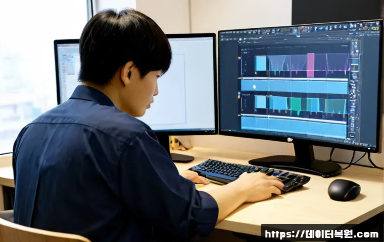서교동 STATUS_KERNEL_MEMORY_LEAK - Photorealistic software support workstation in a compact Seogyo-dong creative studio, dual monitors ...
