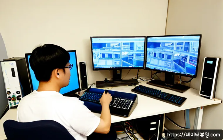 충현동 ftp서버출장방문수리점 - Photorealistic on-site FTP server repair inside a compact Choenghyeon-dong design studio, technician...