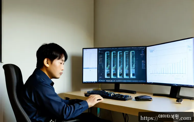 학온동 DRIVER_CAUGHT_MODIFYING_FREED_POOL - Photorealistic remote-support workstation in a quiet Korean apartment office, IT technician examinin...