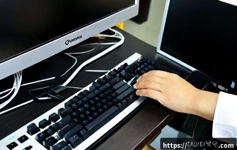 교남동 아이맥 판매 및 수리 - Photorealistic computer repair workshop in Gyonnam-dong, Seoul, technician carefully servicing a sle...