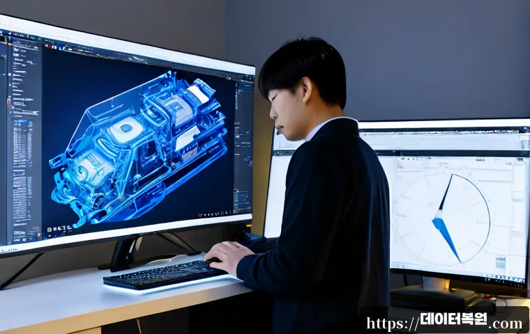 신사동 DRIVER_POWER_STATE_FAILURE - Photorealistic premium workstation in Sinsa-dong, Seoul, industrial design professional reviewing a ...