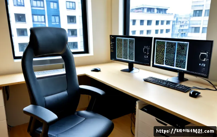 발산동 MACHINE_CHECK_EXCEPTION - Photorealistic IT support workstation in a compact Balsan-dong apartment office, high-end desktop to...