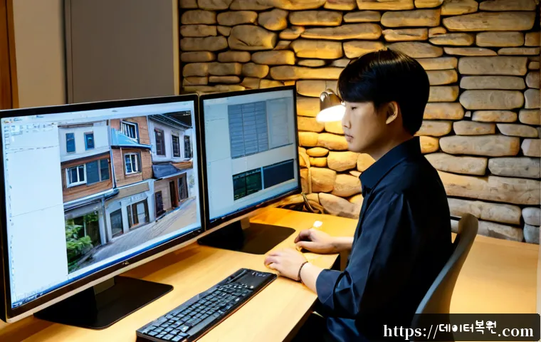 궁정동 SESSION_HAS_VALID_VIEWS_ON_EXIT - Photorealistic remote-support workstation in a quiet Jongno-gu office near a historic residential di...