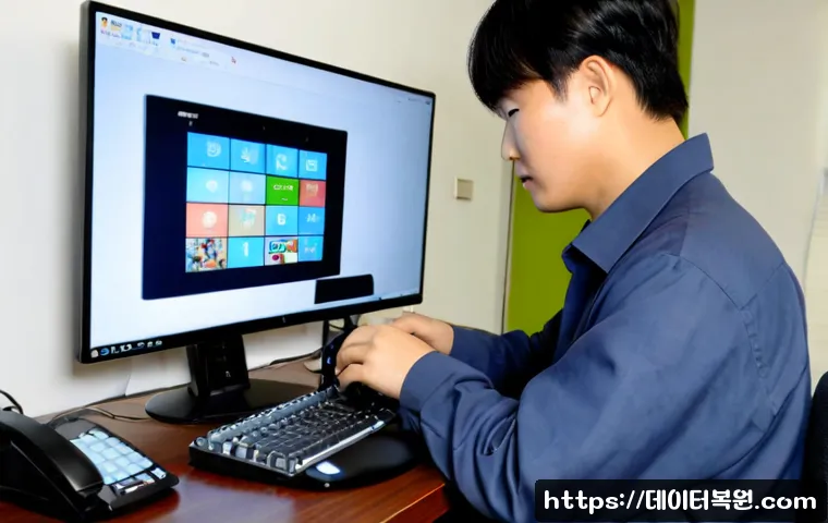 신대방 HDD조립 및 교체수리 - Photorealistic computer repair workstation in a compact Sindaebang apartment office, technician inst...