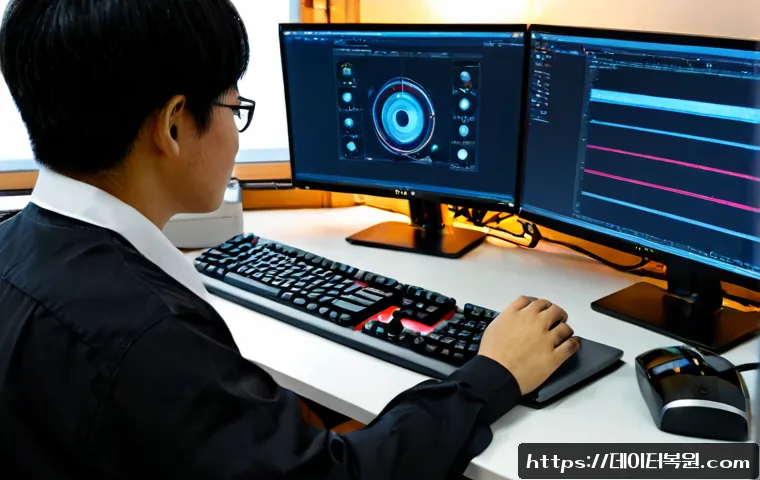 토정동 THREAD_TERMINATION_PORT - Photorealistic remote-support workstation in a compact Mapo district office, ultrawide monitor displ...